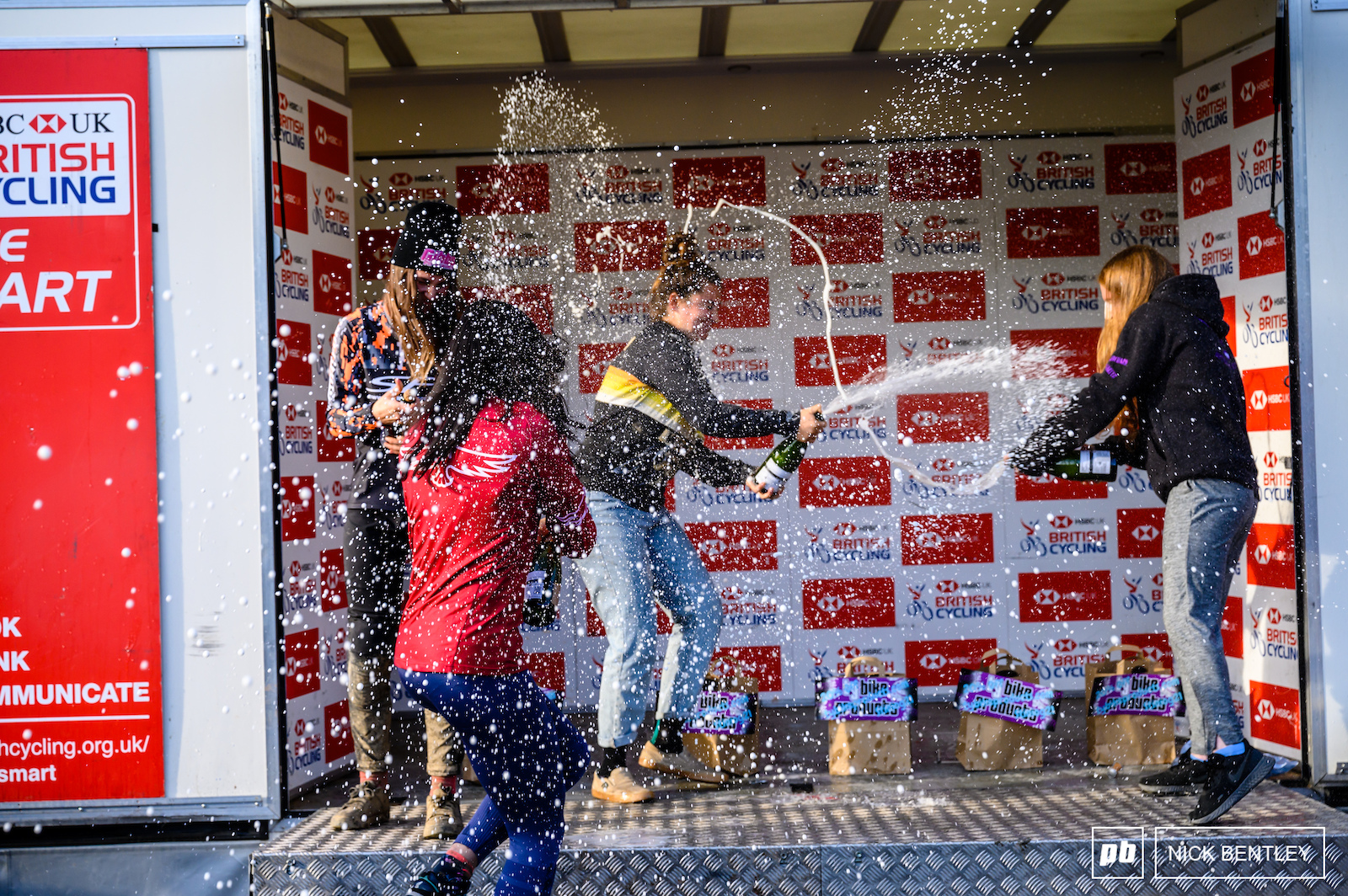 The Open Women weren t shy in spraying the Nosecco everywhere