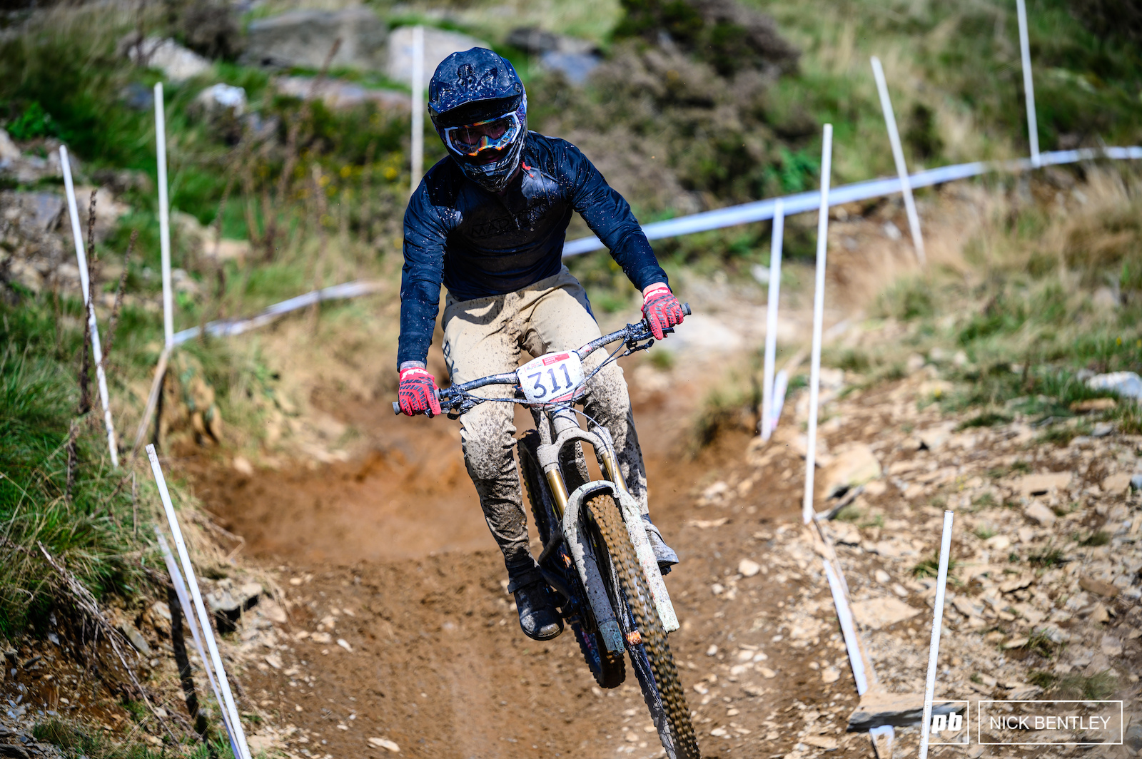 Chubbie Hammond on his way to second place in the Senior Field pushing hard on his enduro bike