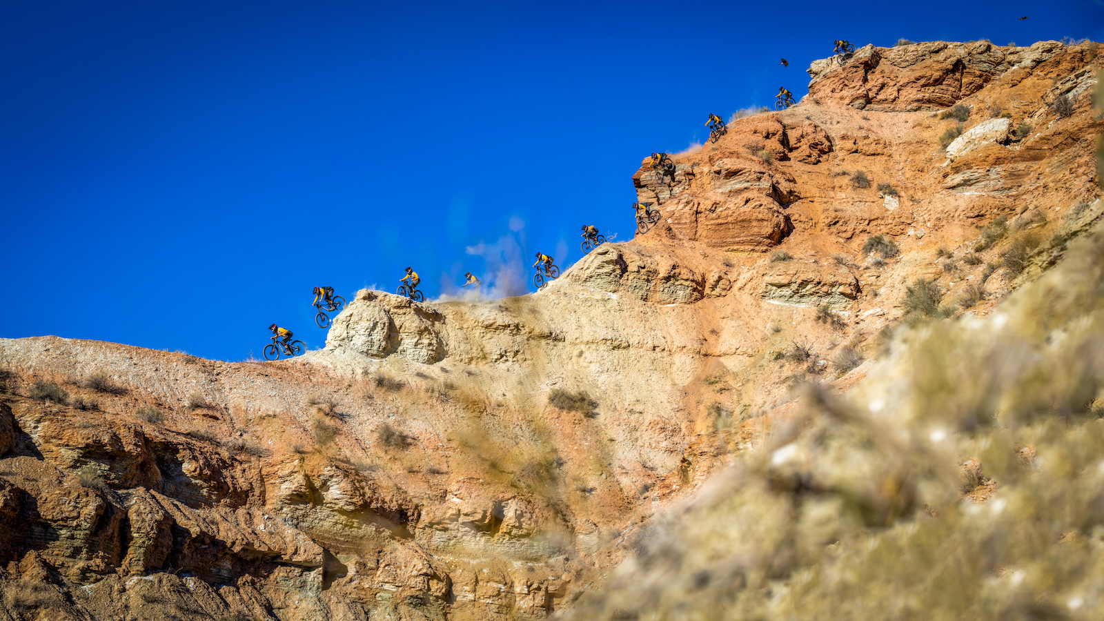 Demonstrating the line choice. A line like most out in the desert that no imagery or video can truly convey the dedication it takes to ride a ridge like this.