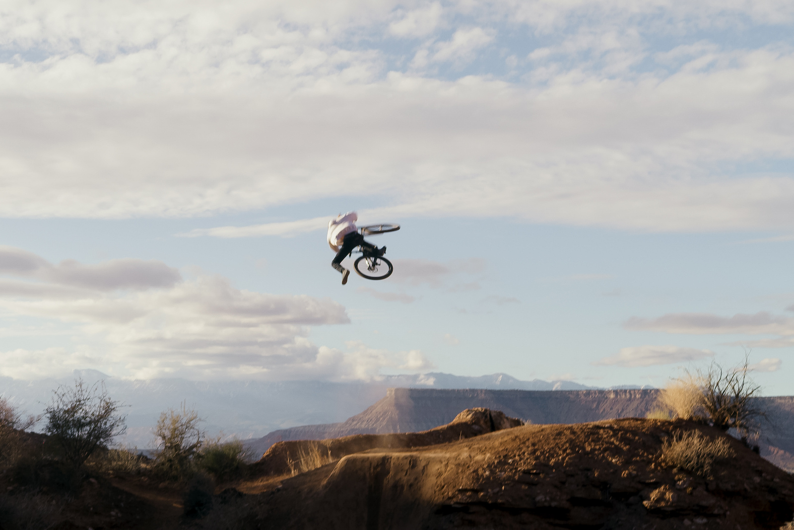 Reed Boggs in Virgin Utah during the filming of Riding Off Cliffs Craig Grant
