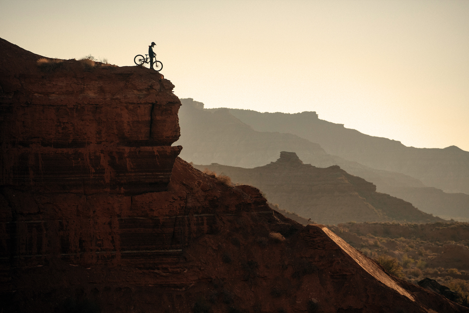 Reed Boggs in Virgin Utah during the filming of Riding Off Cliffs Sterling Lorence Photography