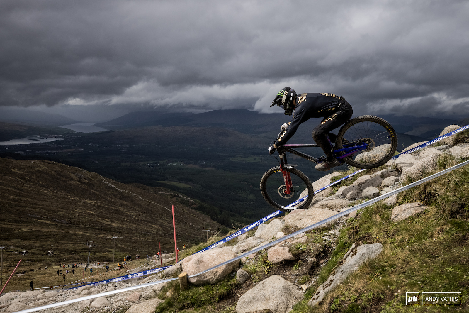 Connor Fearon bouncing about high over Fort William.