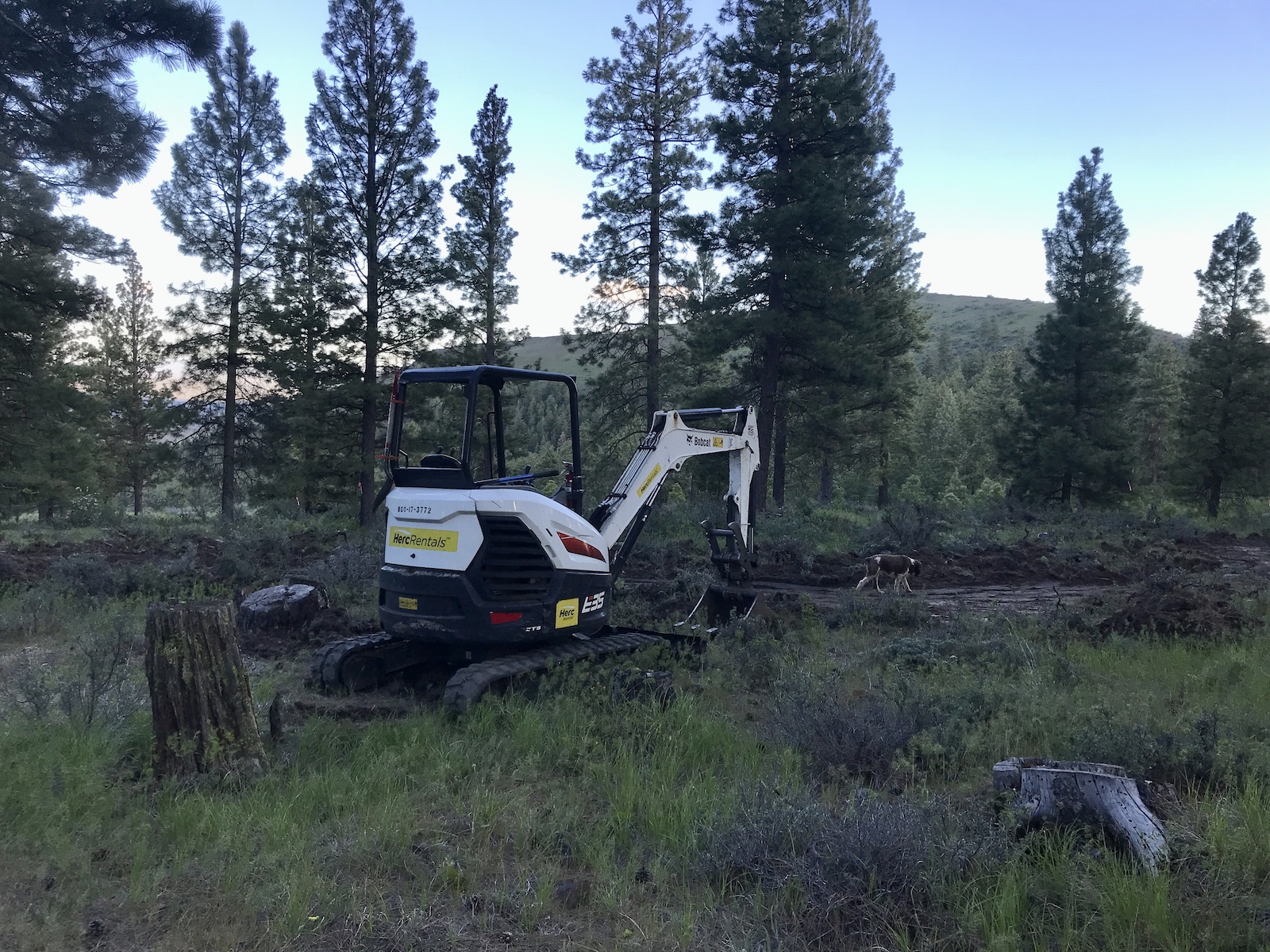 Taking a break. Ian Robinson has been putting the machine through its paces!