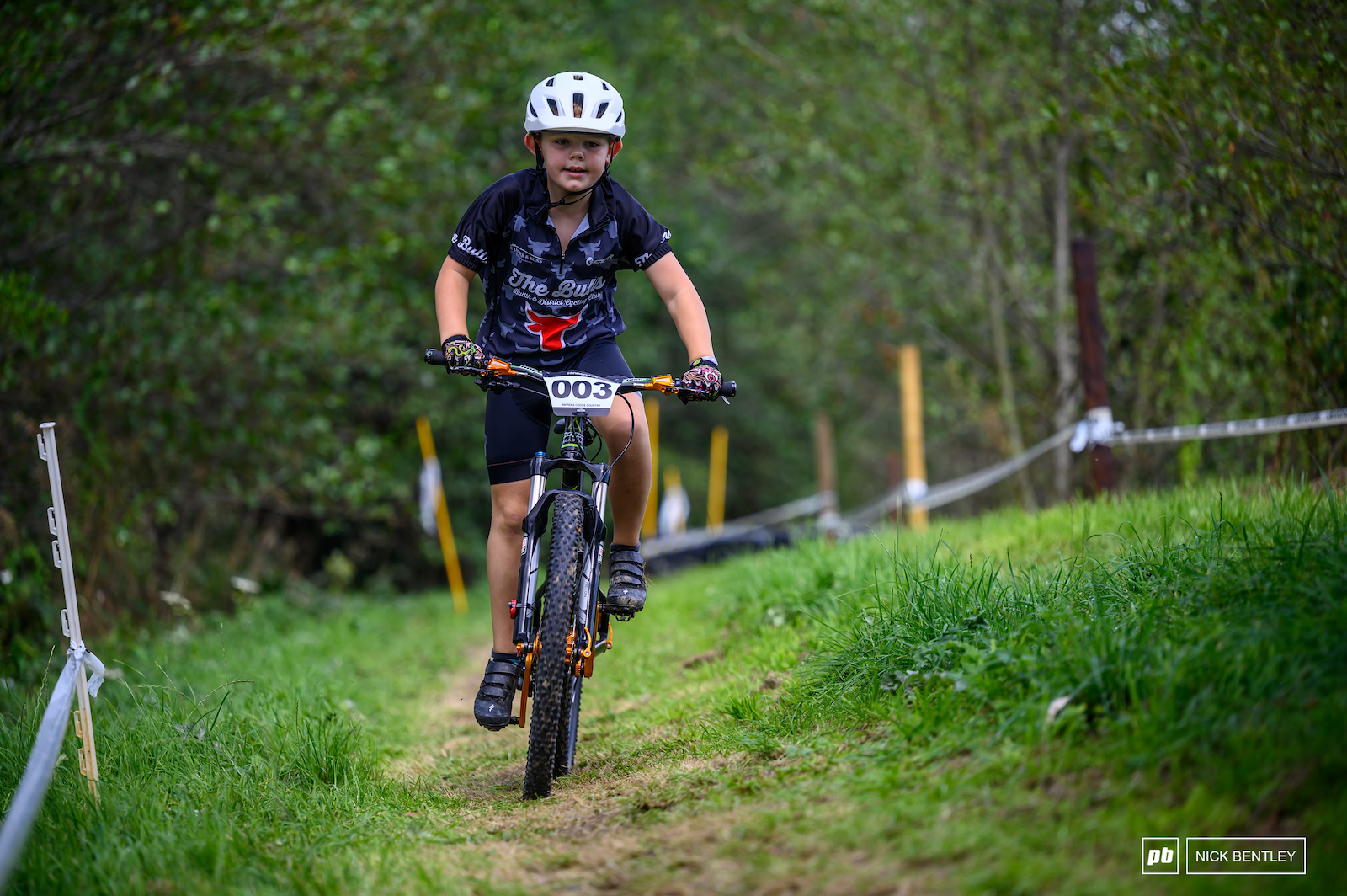 The XC race took place over 15 minutes with riders completing as many laps as they could. This rider took first place and had a clear lead ahead of his competitors