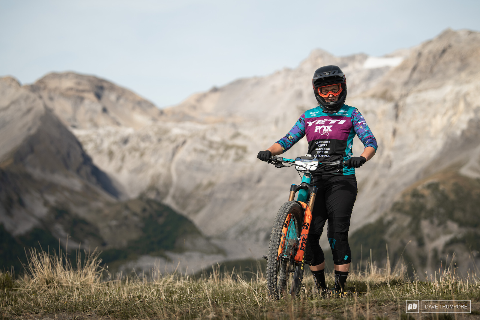 Bex Baraona was happy to show off her new race kit but less obliged to do the same with her new Yeti SB race bike.