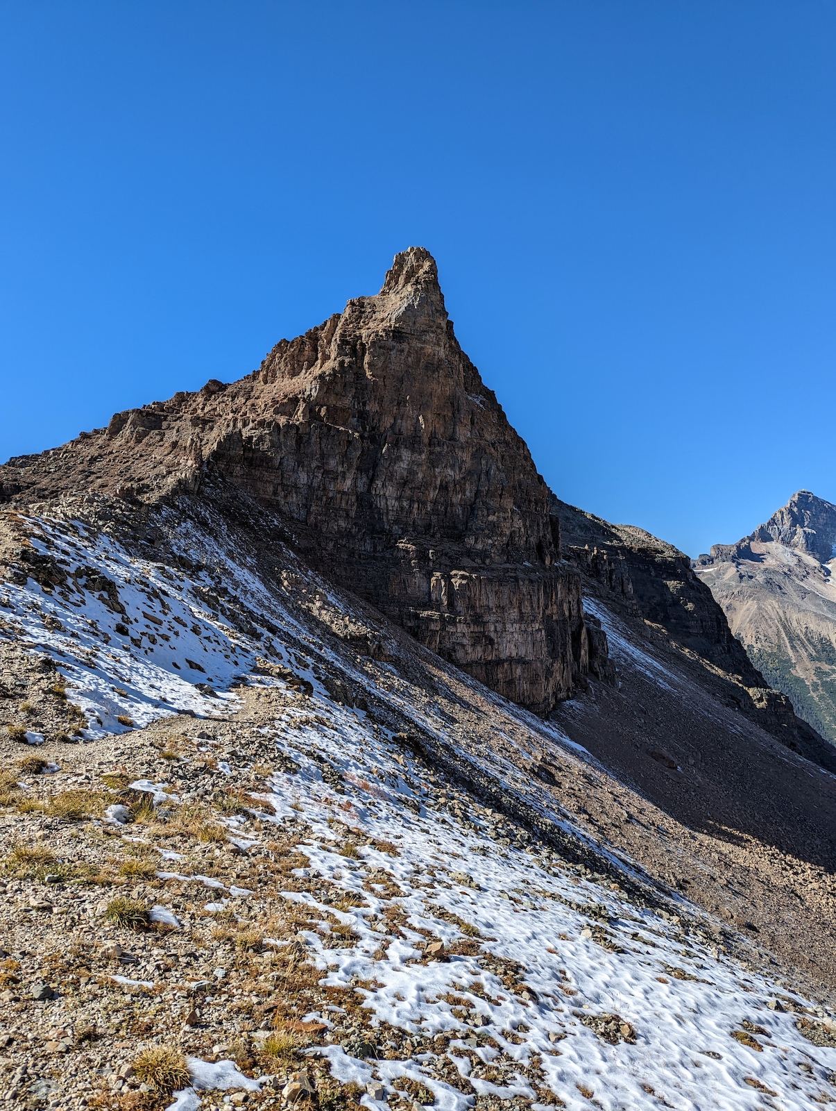 View of the nearby Wiwaxy Peaks from the top of the Wiwaxy Gap trail.
