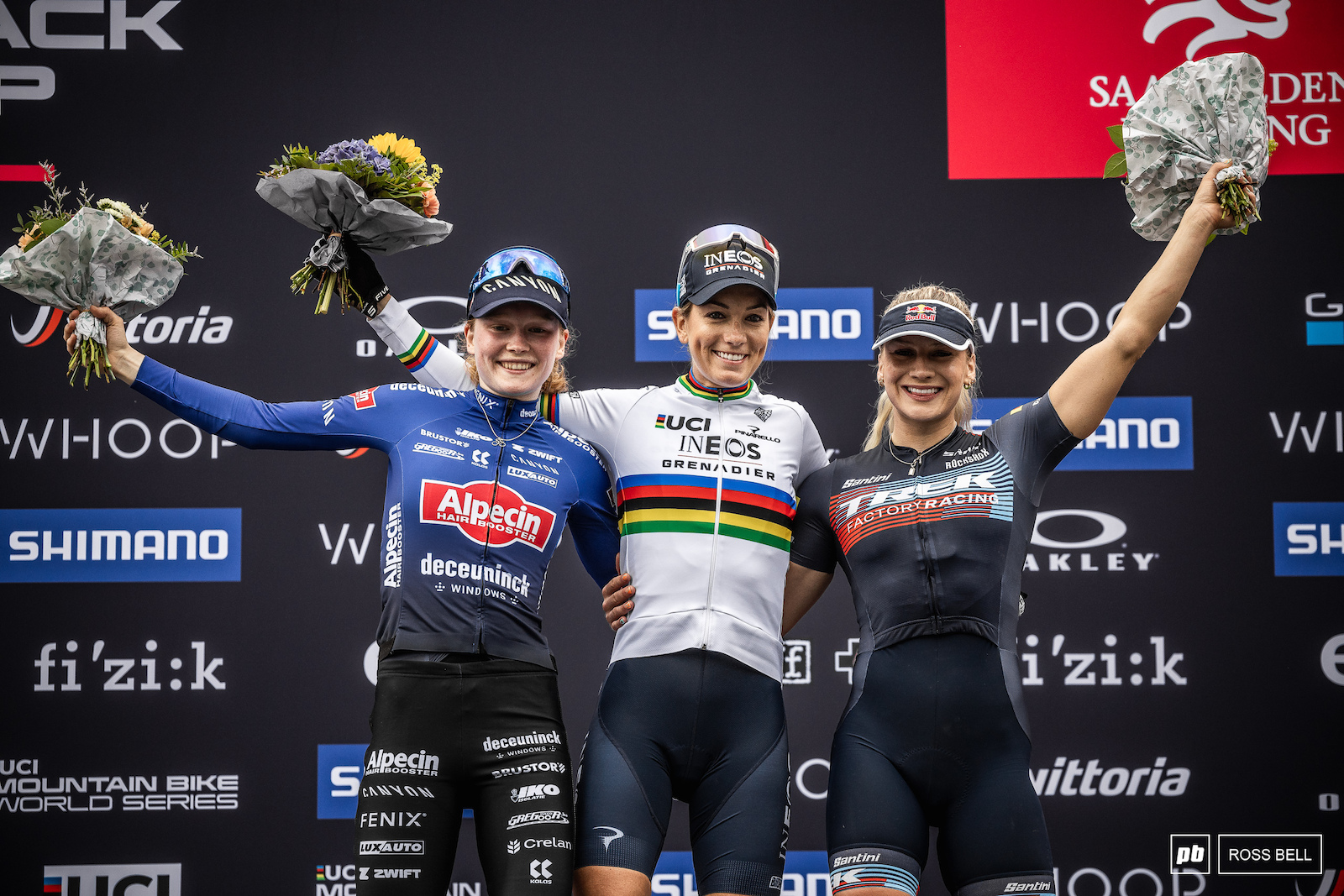 Pauline Ferrand Prevot Puck Pieterse and Evie Richards completing the podium.