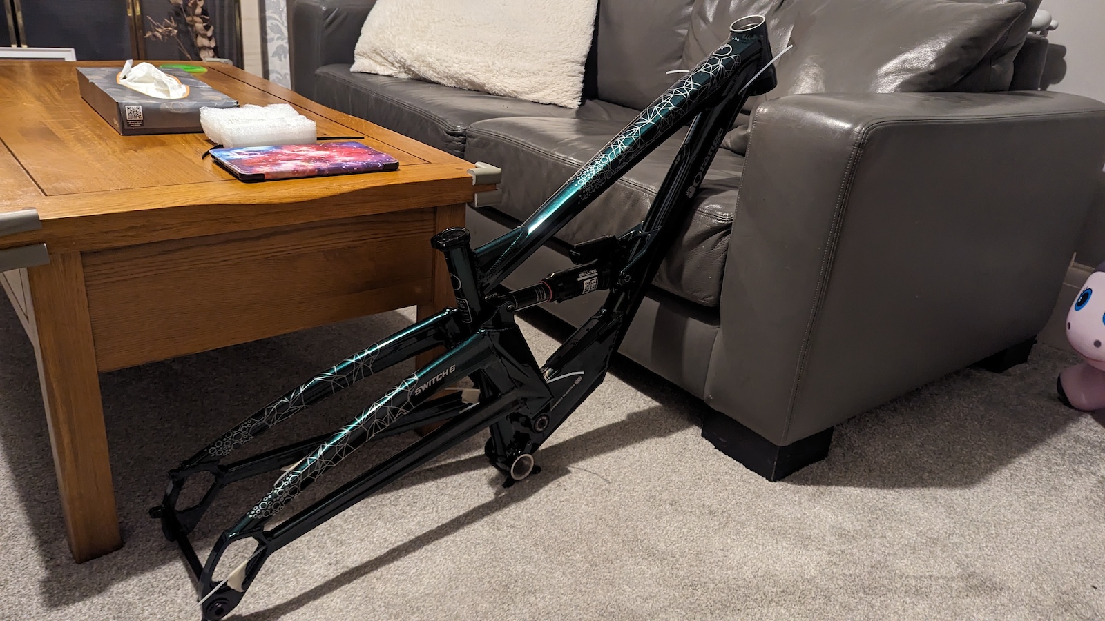 2024 Orange Switch 6 in British Racing Green with RockShox Super Deluxe Ultimate.