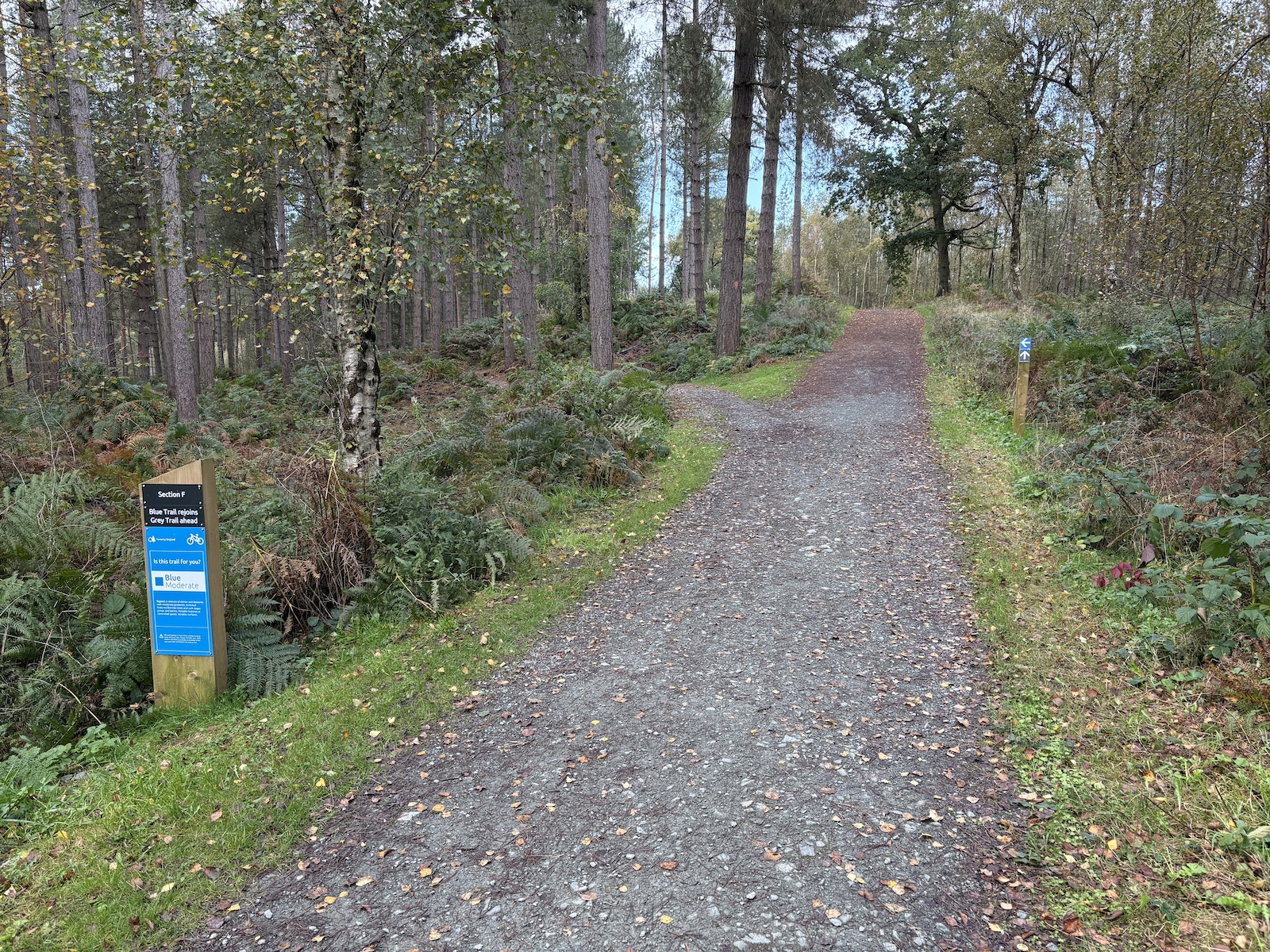 Entrance to section F. The direction of the trail runs East to West, not the other way around so bare that in mind when planing your route. Pretty uneventful, not mostly climbing with a few flat corners.