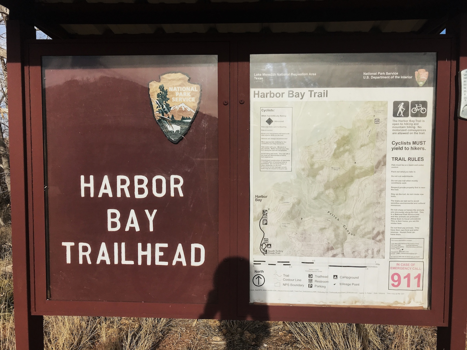 Trail info at the Harbor Bay Trailhead