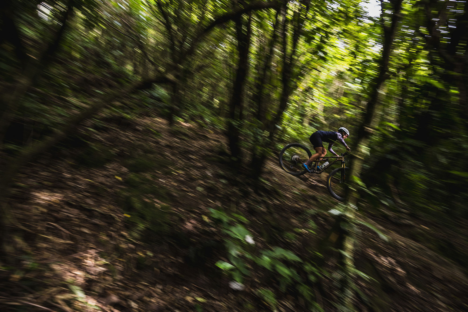 Hannah Simms and Georgios Kouzis ride Makara Peak Bike Park.