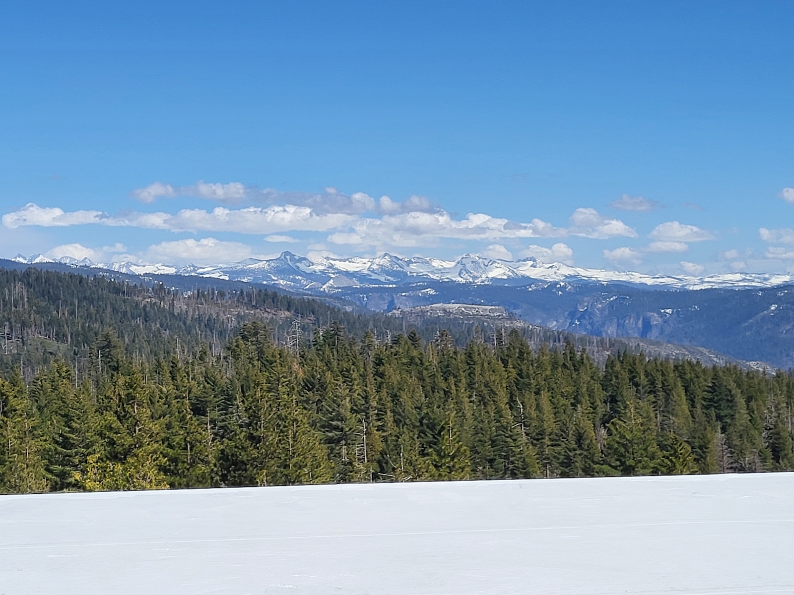 View southeast from Crane Flat Lookout, Devil's Dancefloor center midground