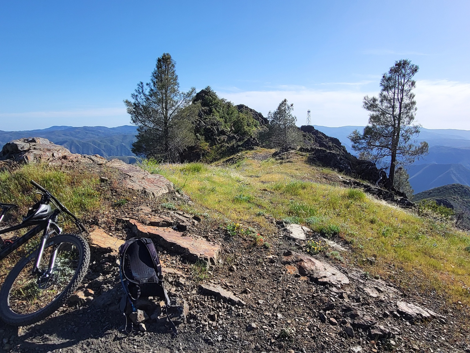 View of Trumbull Peak Lookout from the road end south of Trumbull Peak proper
