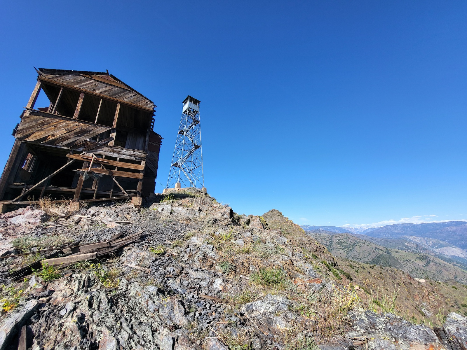 Trumbull Peak Lookout tower and old staff quarters