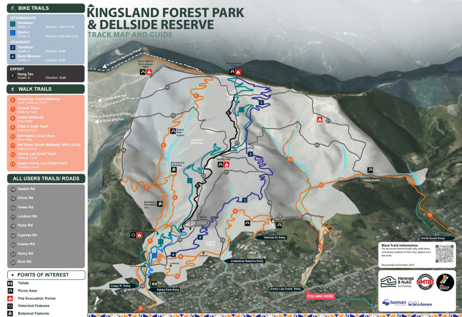 Great new signs in Richmond Hills, clearly showing which trails are MTB only, walking only and all user trails/roads.