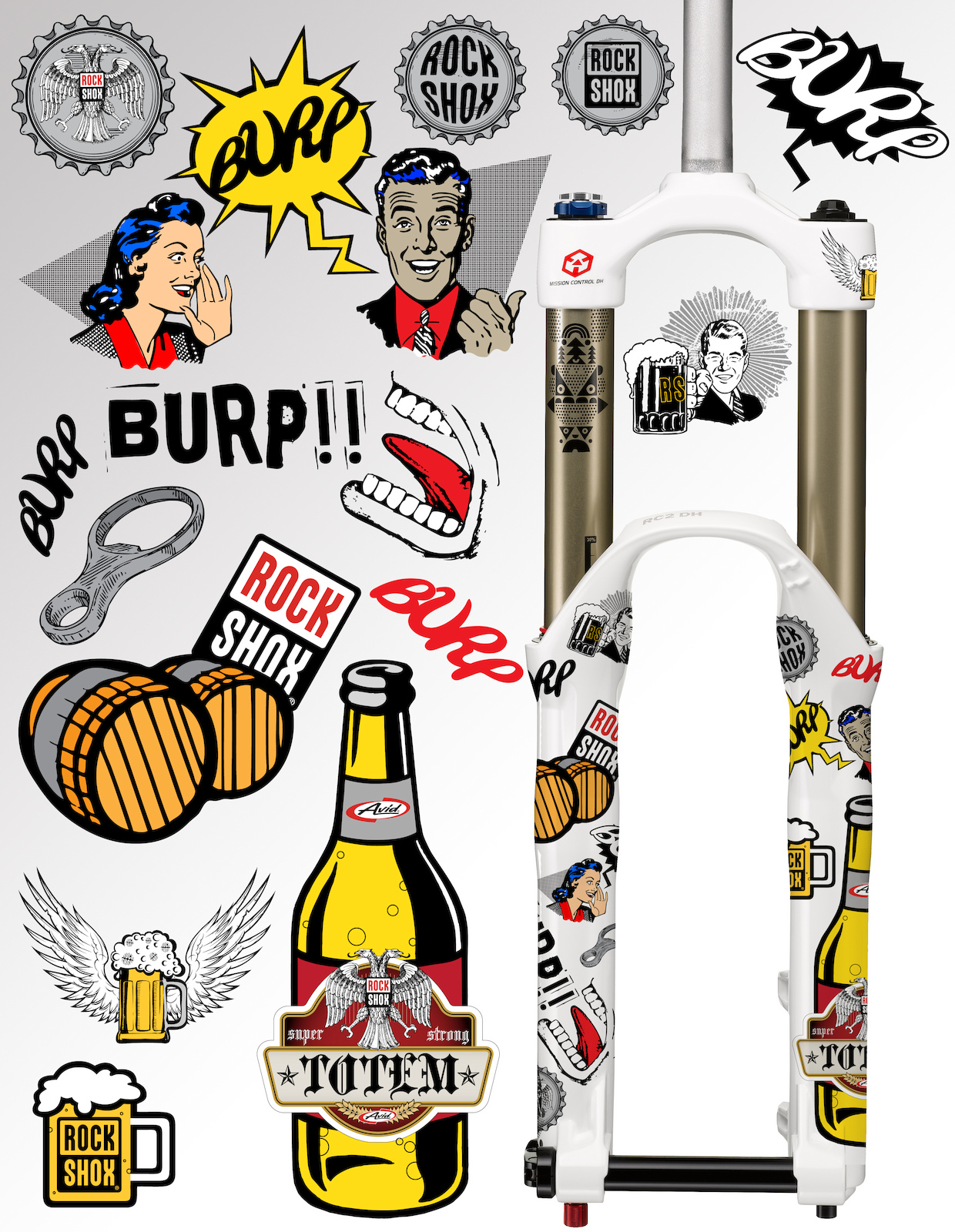Drik Burp n Ride - Hopefully..the next official RockShox Totem Sticker Pack that will show up on cars, bike and helmets across the globe.