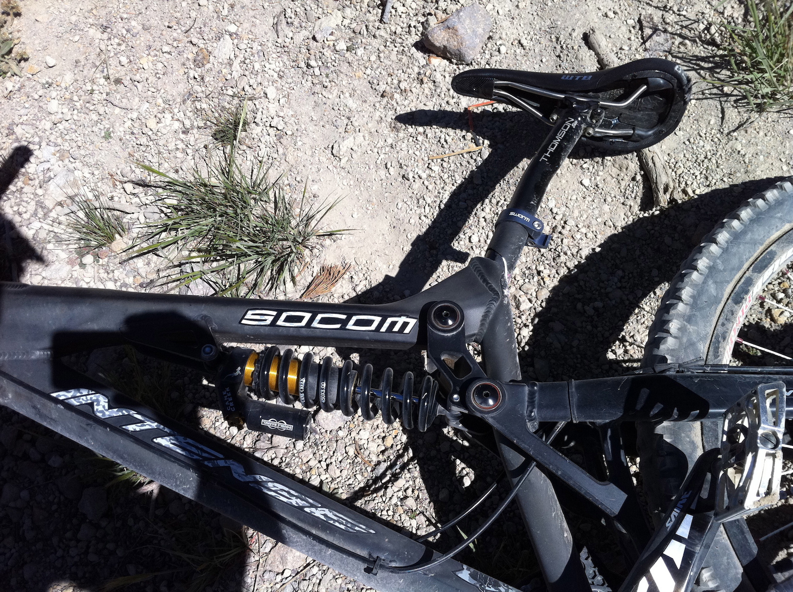Torn seat tube on Intense Socom at Mammoth. Sat down while pedaling across some flats &amp; the ST just cracked.