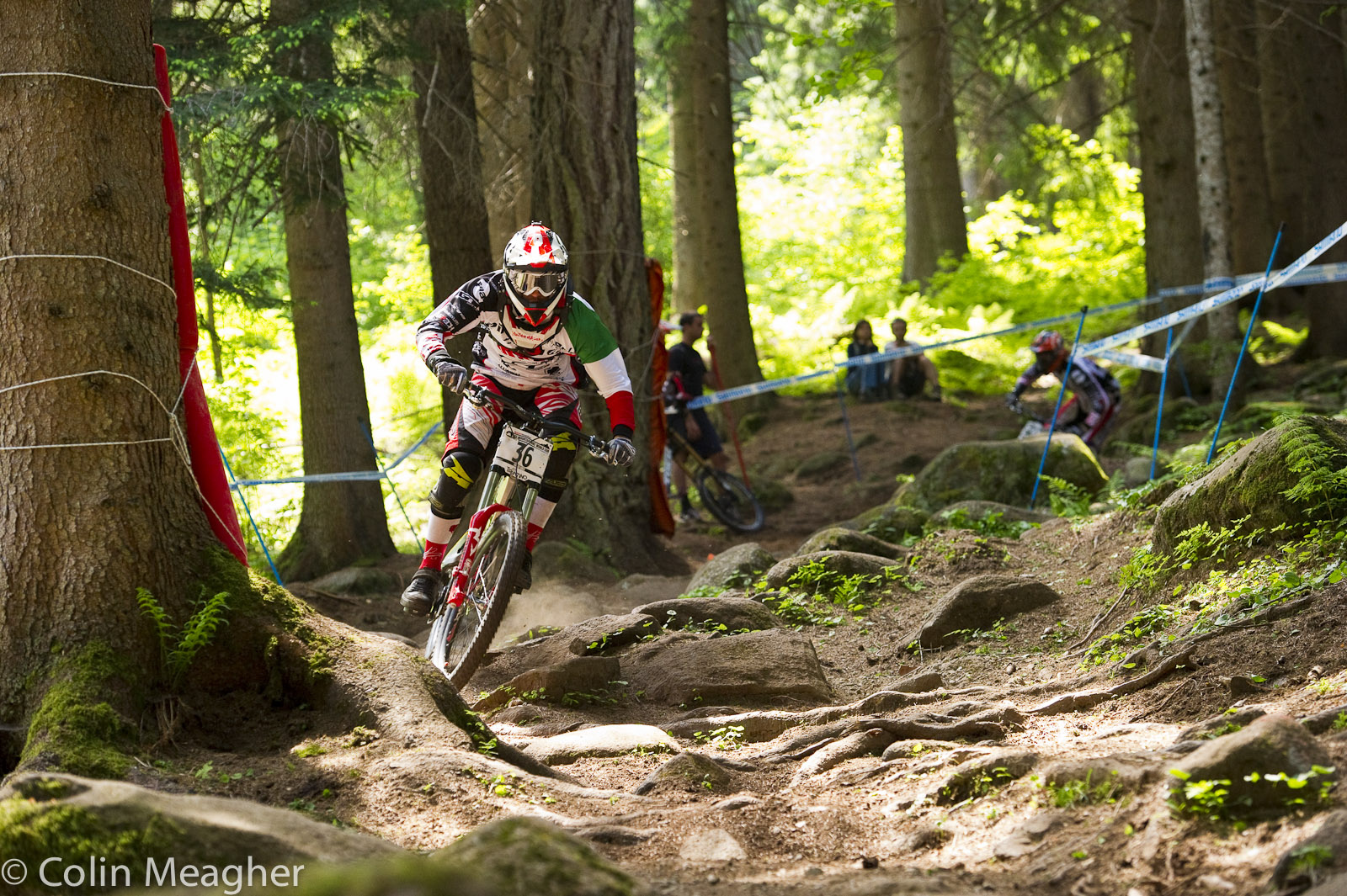 Italian Champion Lorenzo Sudding got a huge roar from the crowd as he roared down the course.