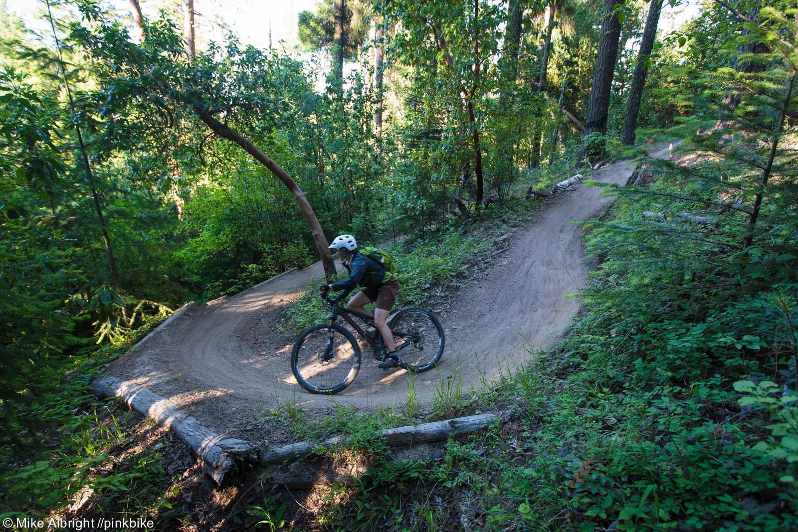 The 'catwalk' trail section is a fast, traversing trail with a lot of  these 180 degree corners.  Like many of Ashland's  trails, the key to speed  is to be able to exit the corners with momentum and get back on the gas.