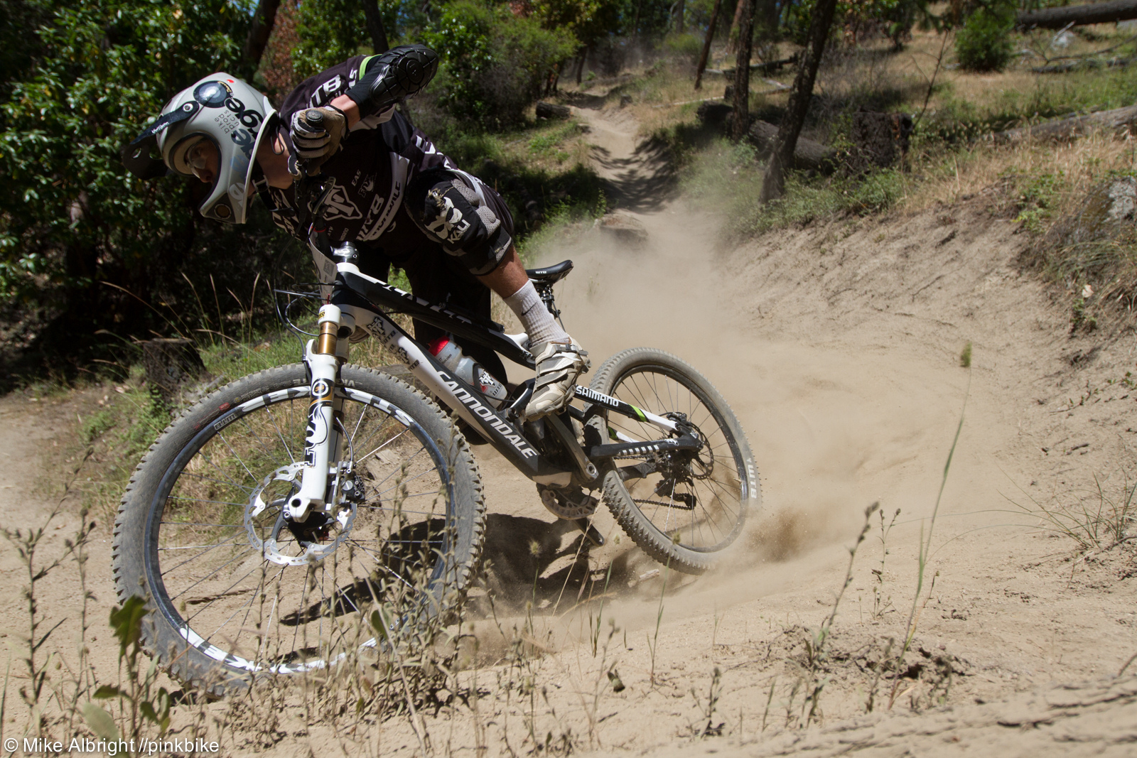 WTB's Marco Osborne gets a little loose on his way to a podium finish at the 2013 Ashland Mountain Challenge