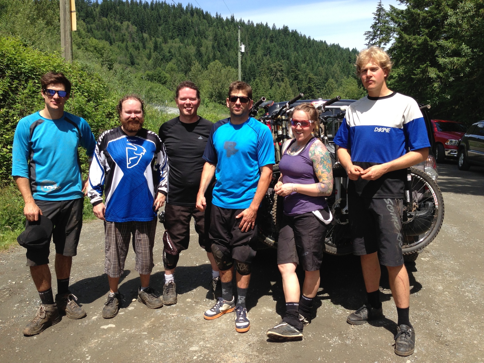 Ran into this bunch of nobodies on Vedder Mountain June 15, 2013. 

It was pretty awesome running into Wade Simmons. I have been a fan of his since 1997 when I bought my first Rocky Mountain Cardiac. Was a little star struck I must say. They were riding Vedder for a Pinkbike article "Rule of Thirds 1/3 - Welcome to the Fraser Valley"