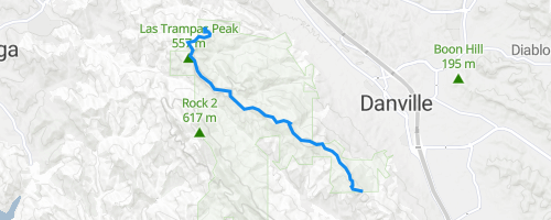 Las Trampas Trail Map Las Trampas Ridge Hiking Trail - Alamo, California