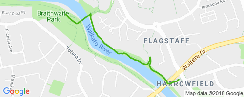 Waikato River Trail Wairere Dr to Pukete pedestrian bridge Mountain