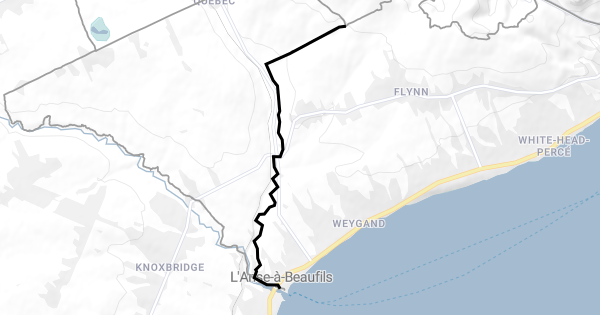 Percé Rots Map Sentier des montagnes Anse à Beaufils à Percé Mountain Biking Trail ...