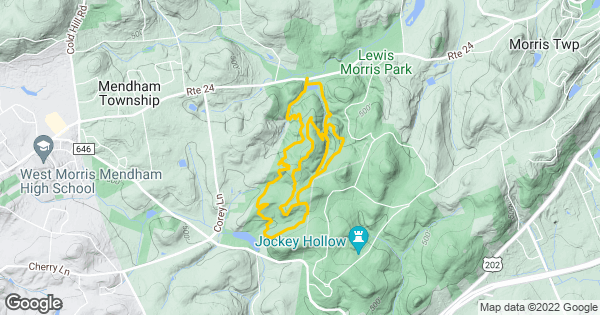 Lewis Morris Yellow Trail Start 8 Miles Mountain Biking Route
