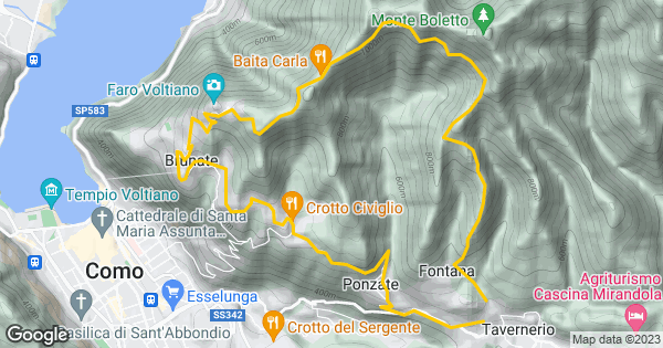 Tavernerio Brunate Anello Mountain Biking Route Trailforks