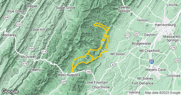 Shenandoah Mountain 100K - 2025 Mountain Biking Route | Trailforks
