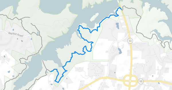 Nc50 Map Falls Lake (NC50 to Boyce) Hiking Trail - Durham, NC
