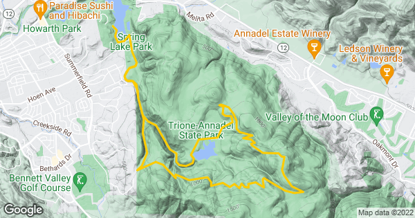 12 Mile Annadel Loop Mountain Biking Route Trailforks