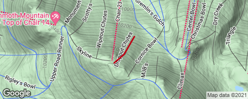 Dropout Chutes Skiing Trail - Mammoth Lakes, California