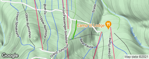 Mount Watatic Trail Map Dropline Skiing Trail - Lincoln, New Hampshire