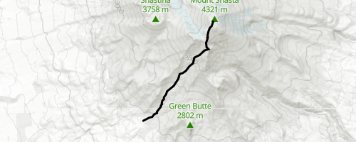 Avalanche Gulch Climbing Route Hiking Trail - Mount Shasta