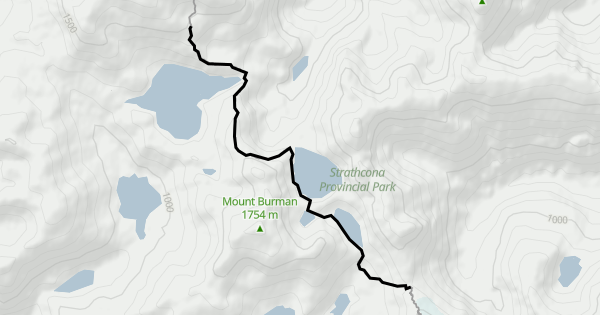 Edt Distance Map Golden Hinde Route Hiking Trail - Comox, British Columbia